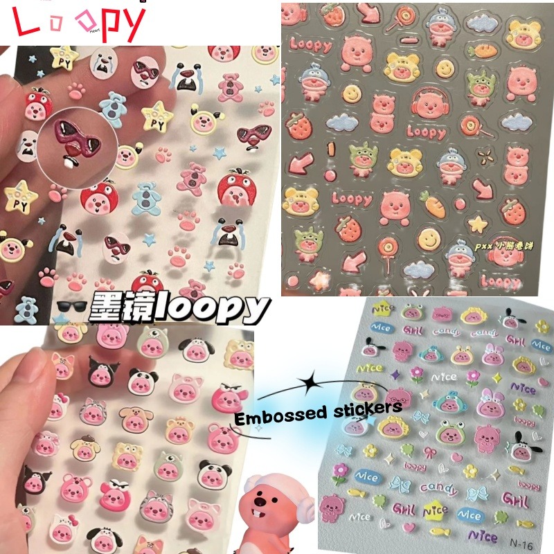 Nail Art - Naklejka 3D z wytłoczonym wzorem, przezroczysta