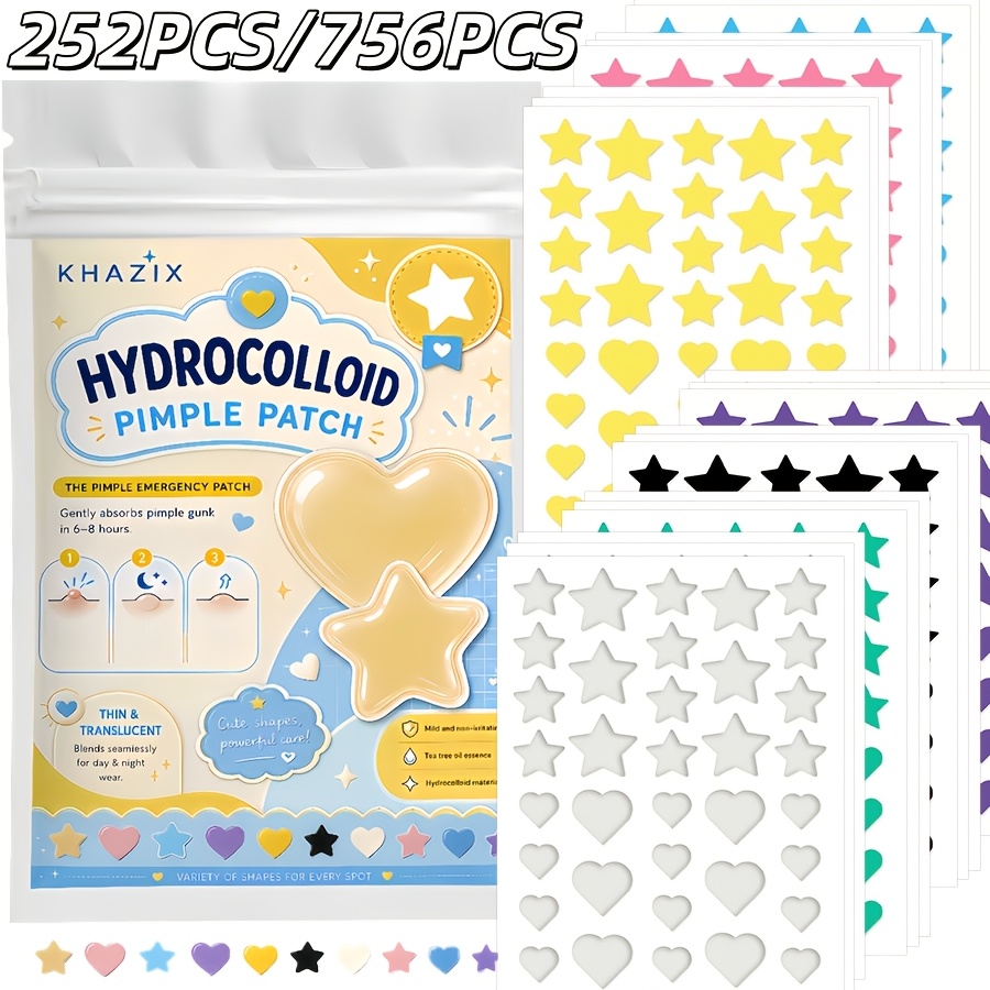 Hydrocolloid Pimple Patch - 7 kolorów, 252 szt./756 szt. Plaster