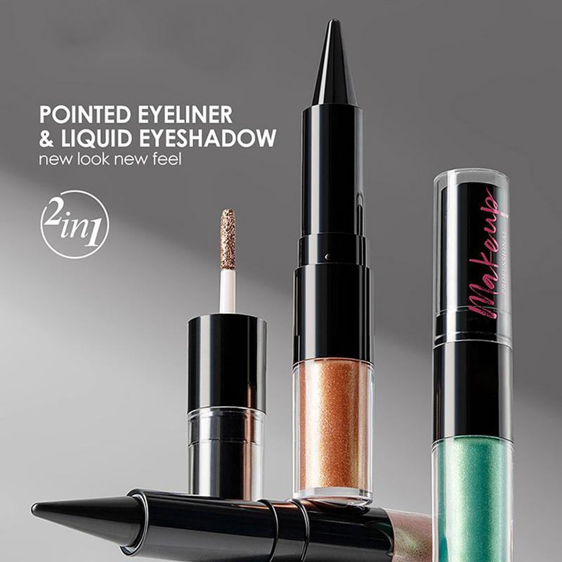 Waterproof Liquid Eyeliner Pen - 2 w 1 kolorowy cień do