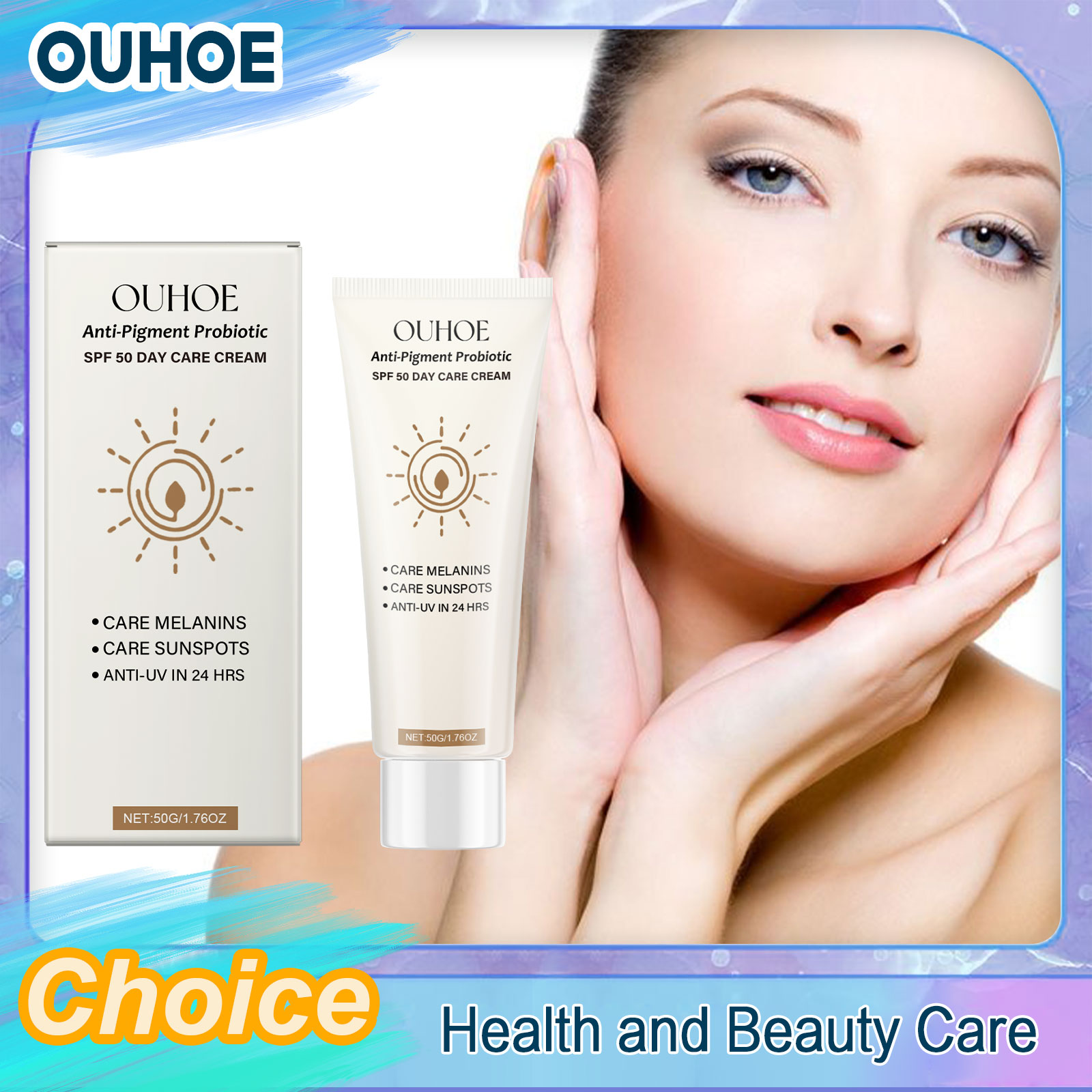 Spf 50 Waterproof Sunscreen - Krem przeciwsłoneczny SPF50, chroniący przed promieniowaniem