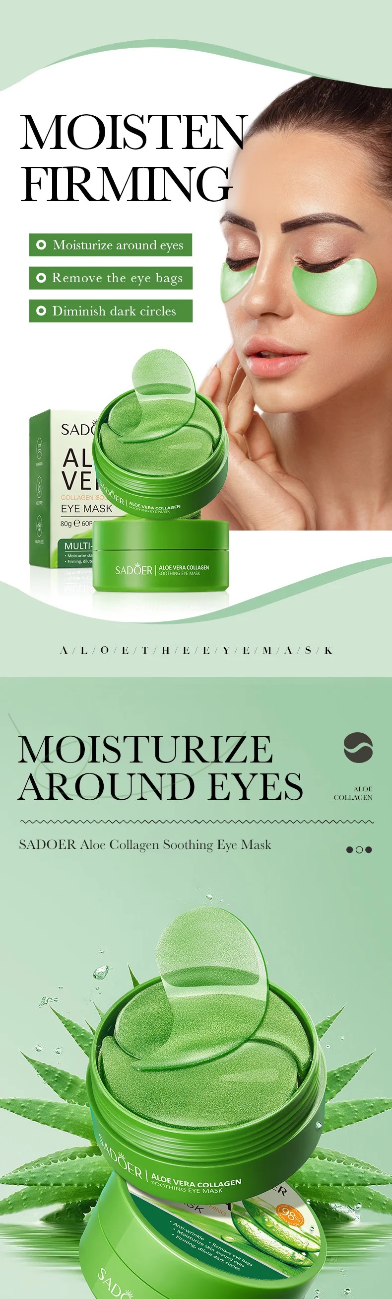 60 sztuk Aloe Vera kolagenowa  – Collagen Under Eye Patches recenzja i cena
