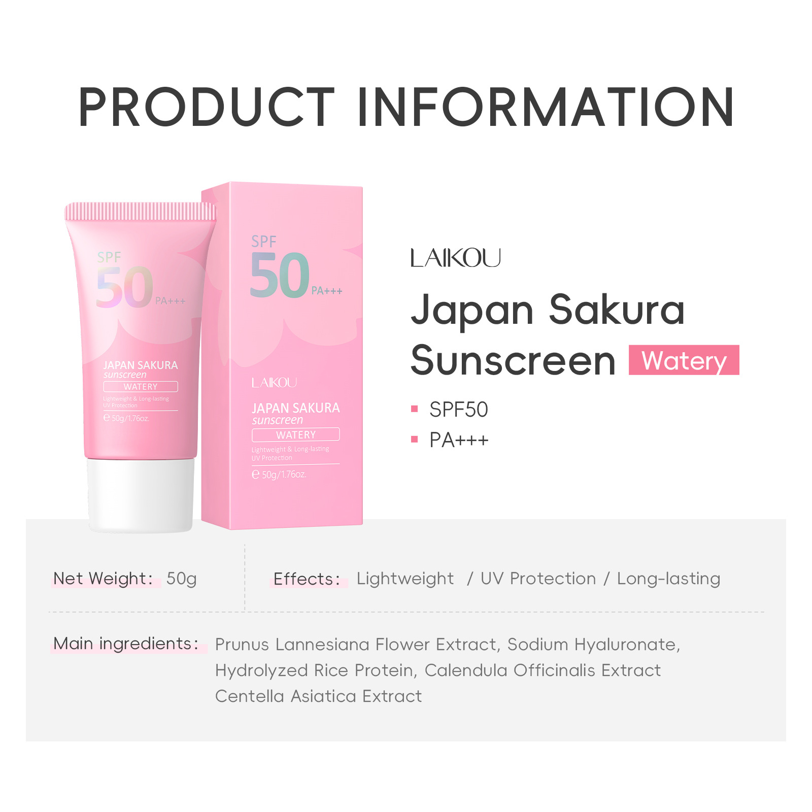 LAIKOU Sakura SPF50 PA+++ Bals – Spf 50 Waterproof Sunscreen recenzja i cena